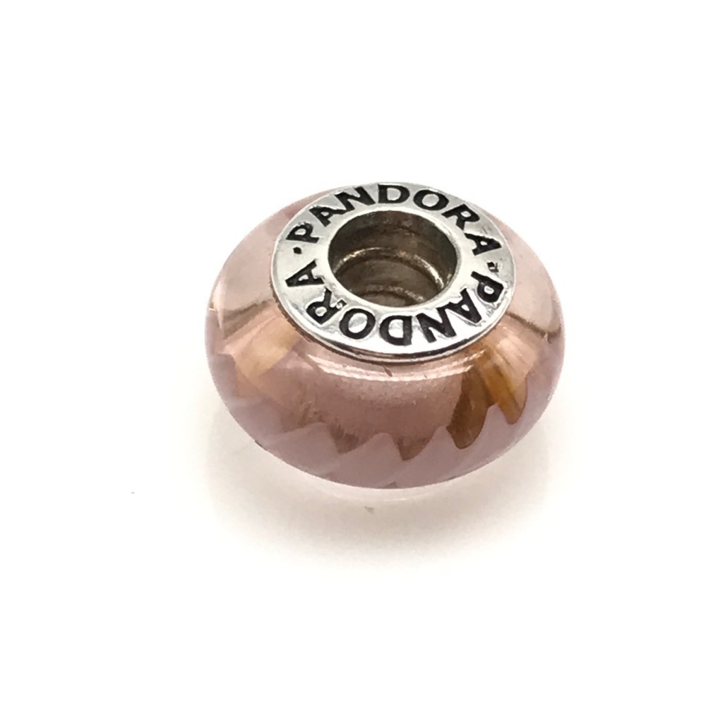Pandora Light Pink Wavy Murano Glass Charm